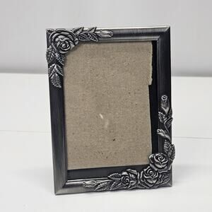 Vtg 90s Metal Picture Frame 6 x 4 Flowers Rose Boho Chic Fairy Cottage